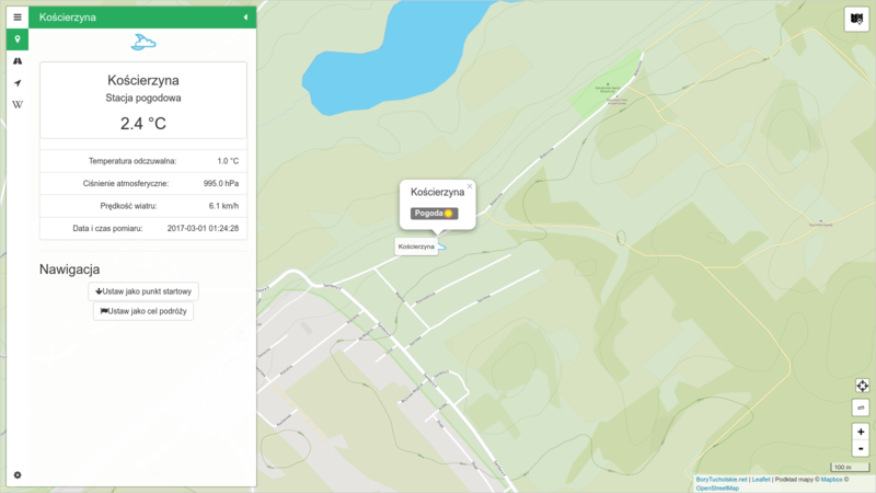Tourism interactive web map of the Tuchola Forest area (region in Pomerania, northern Poland)
